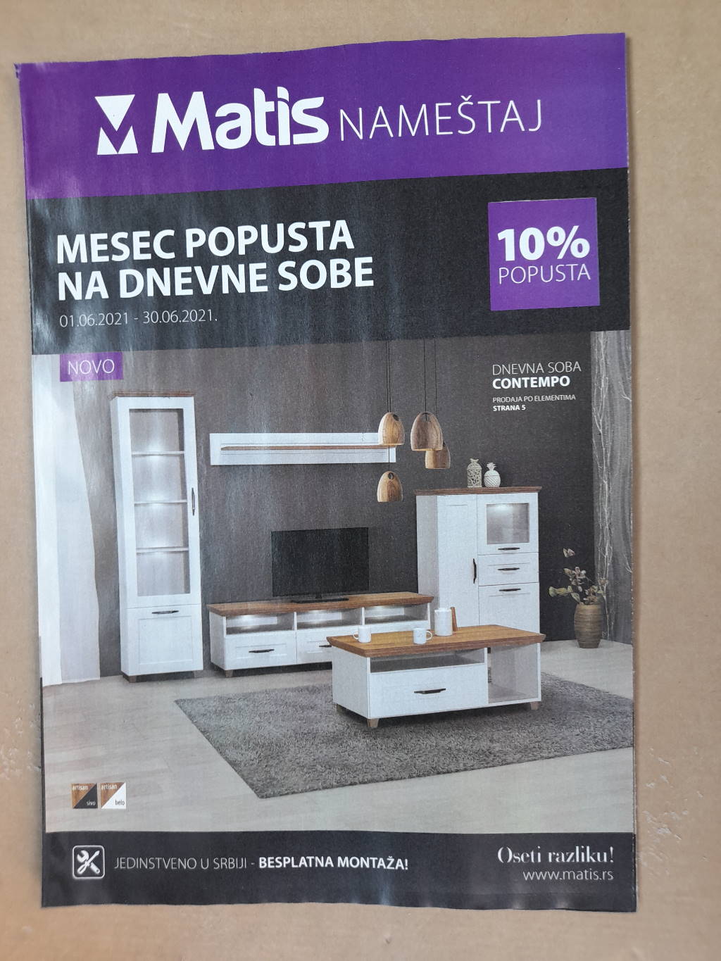 Podela flajera za salon nameštaja MATIS