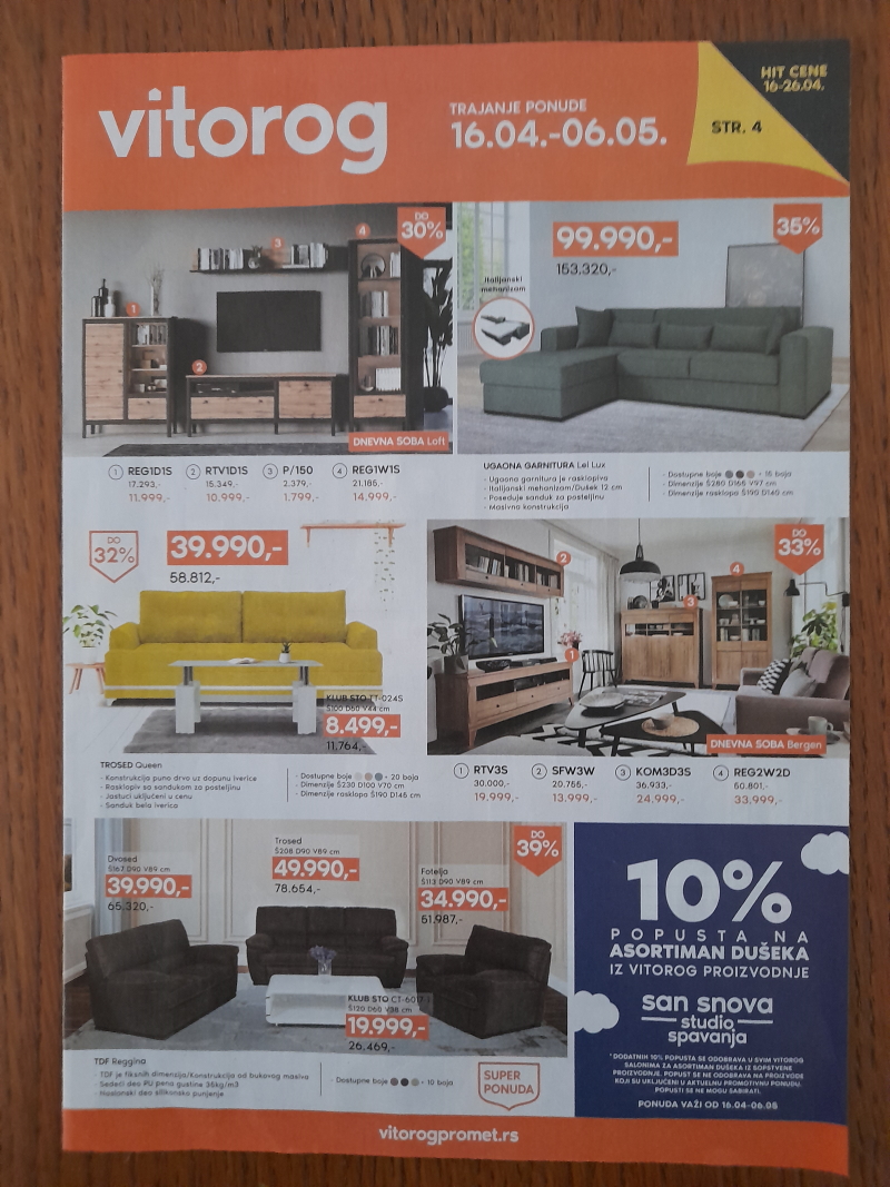 Vitorog proizvodi na akciji za period 16.04. do 06.05.