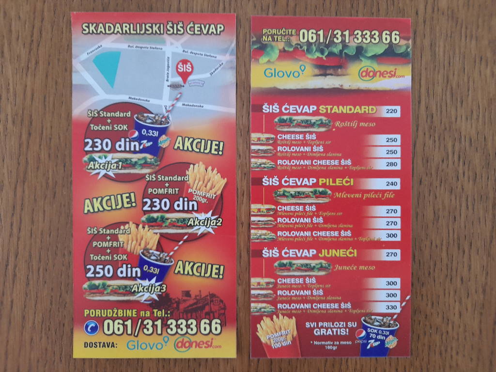 Podela i štampa flajera za SKADARLIJSKI ŠIŠ ĆEVAP