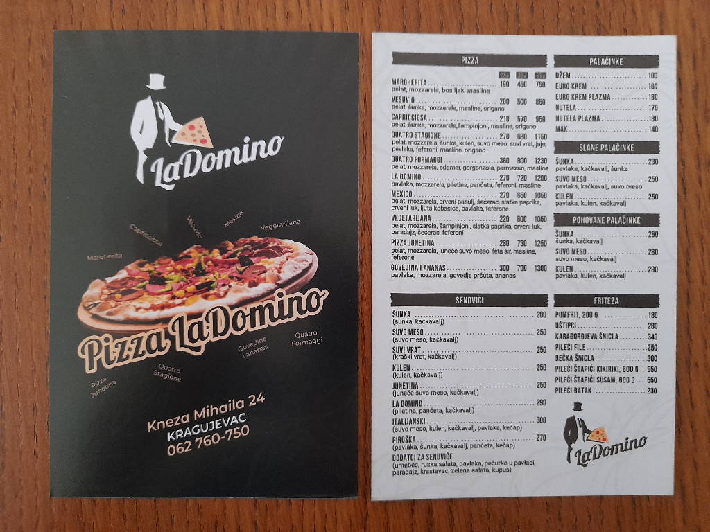 Podela i štampa flajera!!! Pizza La Domino Kragujevac.