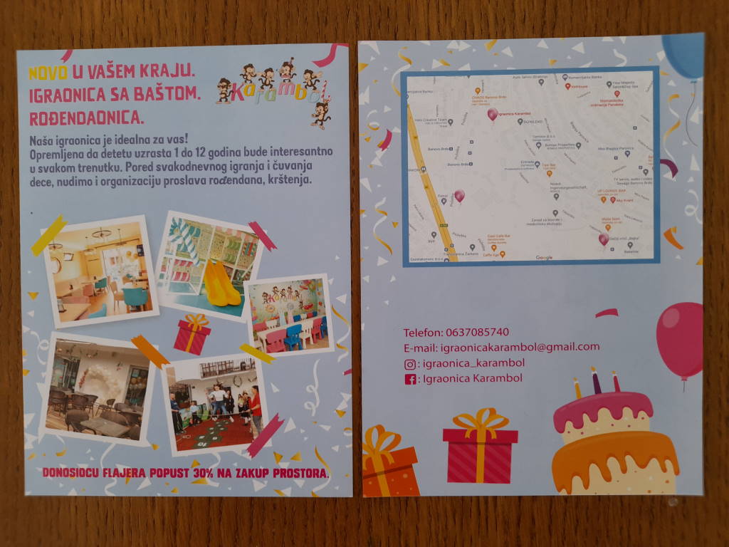 Štampa flajera za Igraonicu KARAMBOL