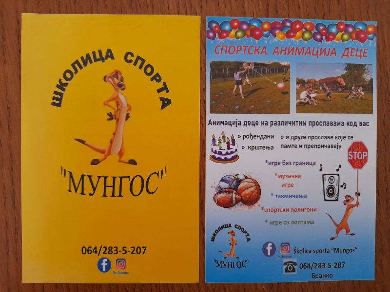 Subject: Štampa flajera za školicu sporta MUNGOS