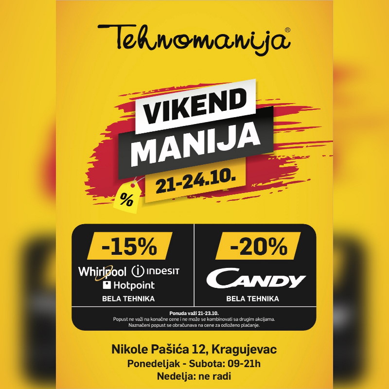 Štampa i podela flajera za Tehnomanija,VIKEND MANIA 21-24.10