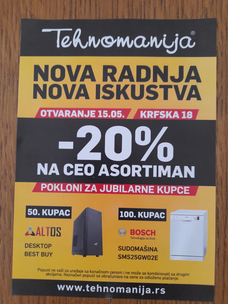 Štampa i podela flajera za Tehnomaniju