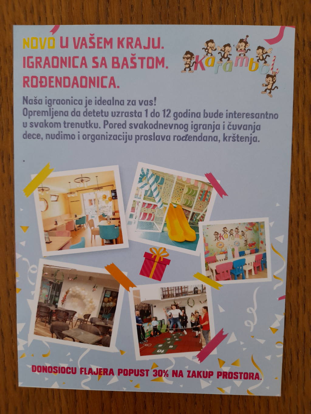 Štampa flajera - Igraonica Karambol na Banovom Brdu!!!