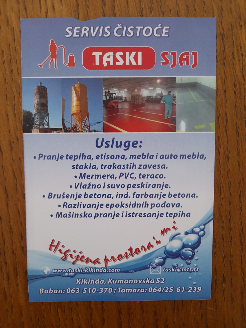 Štampa flajera servis čistoće Taski Kikinda
