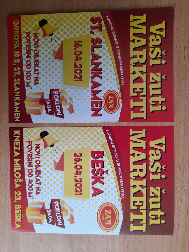 NOVO! Vaši žuti marketi