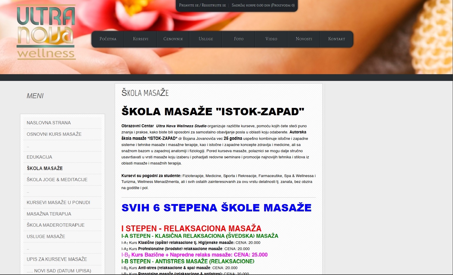 &scaron;kola masaže istok-zapad