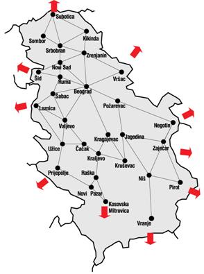 mapa srbije i veci gradovi